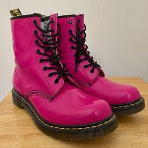 Dr. Martens 1460 Hot Pink Patent Lamper Boots UK9